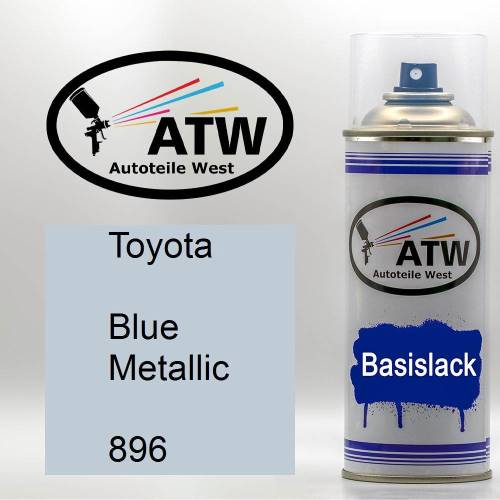 Toyota, Blue Metallic, 896: 400ml Sprühdose, von ATW Autoteile West.